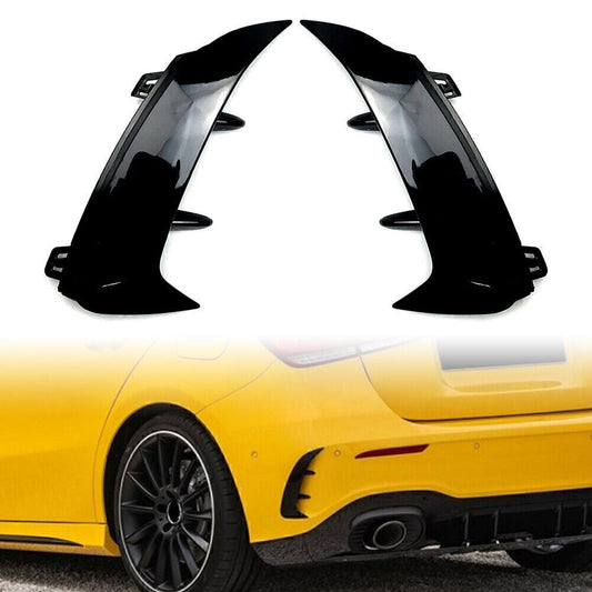 ya 3 6.25.3 Black Rear Bumper Splitter Canard Air Vent Fit for for benz A-class W177 A200 A220 A35