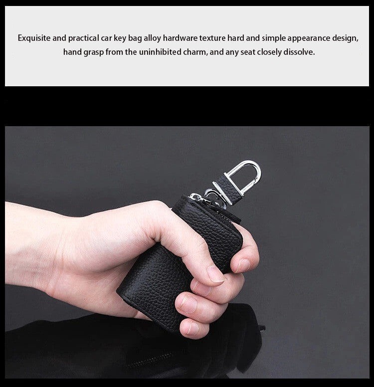 ya 5 8.7 1Pc Car Key Holder Cover Key Chain Bag Leather Remote Fob Zipper Case