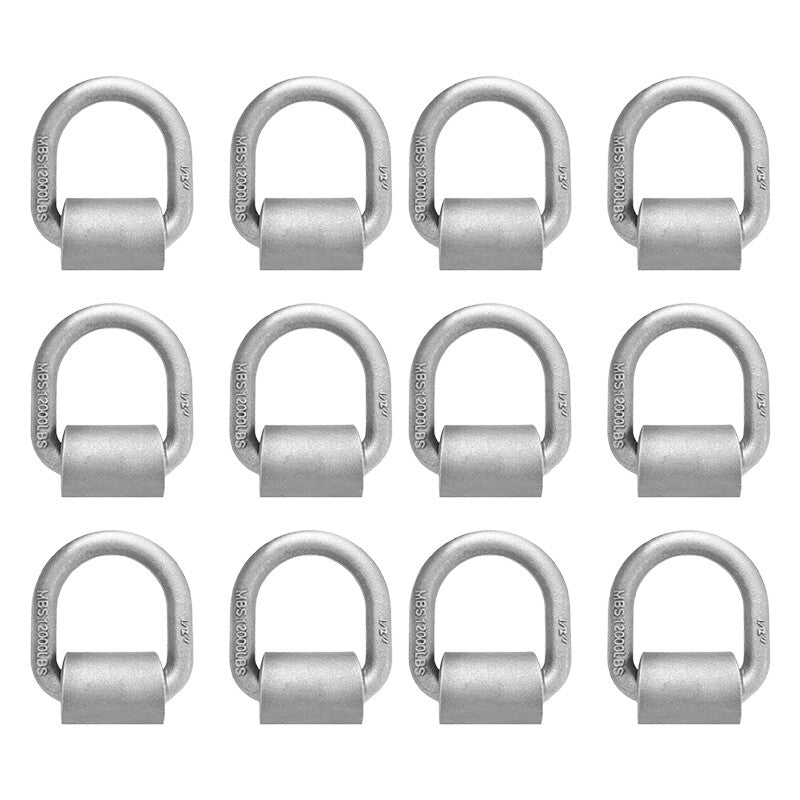 ya 2 6.26.2 12 Pack Welded Heavy Duty Trailer Truck D Ring Anchor 1/2 Forged D Ring