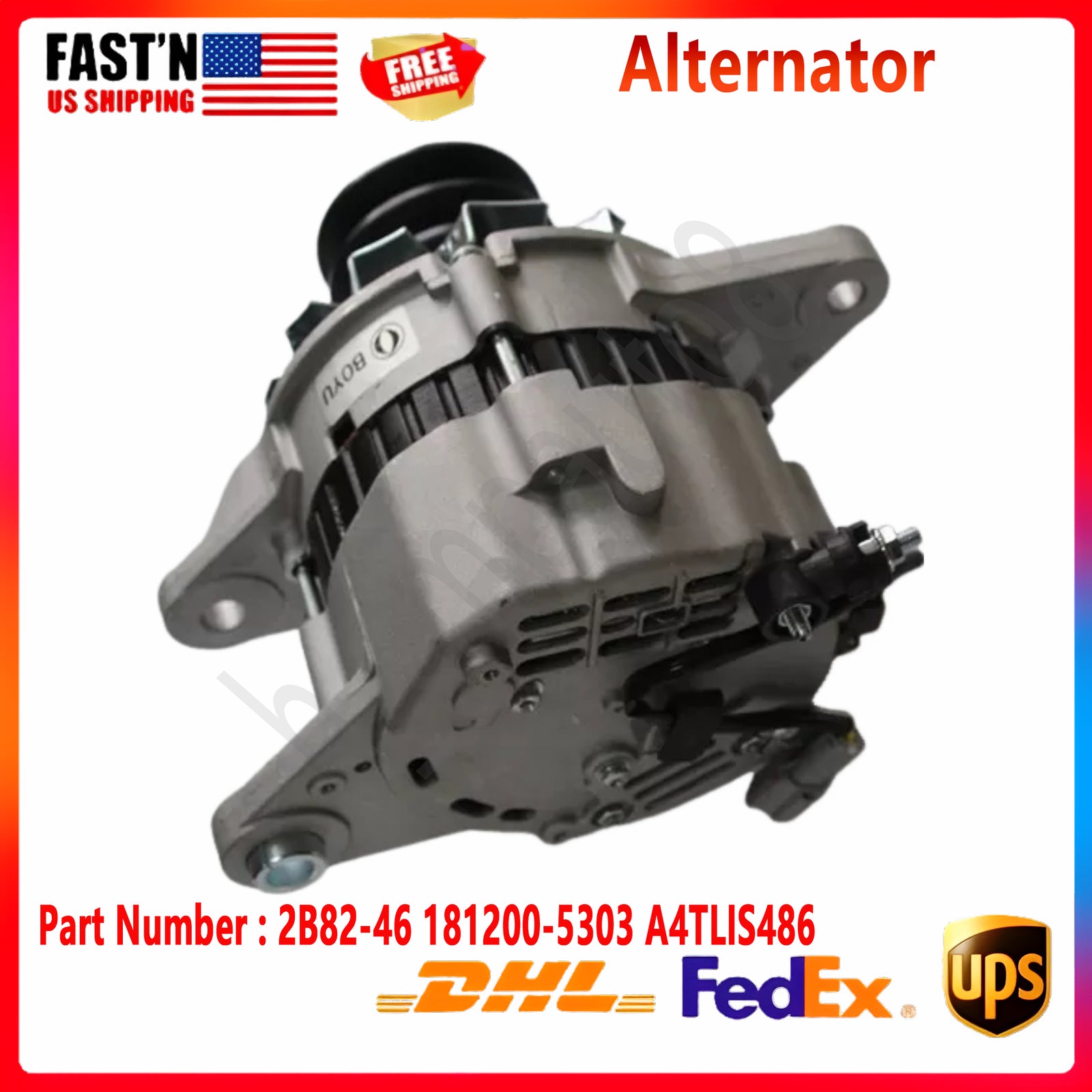 ya 27 7.2 Generator 24V 50A 2B82-46 181200-5303 A4TLIS486 for EX200-6 6BG1 Excavator