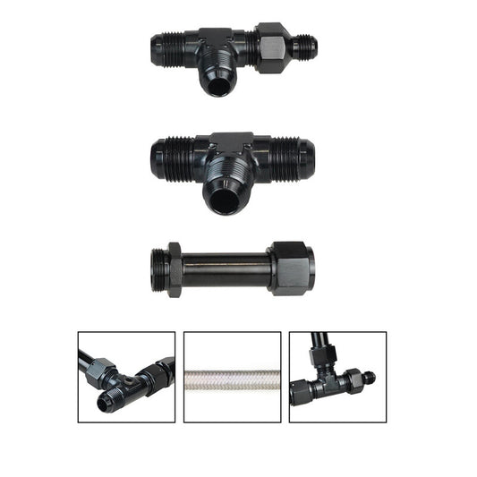 ya 2 7.16 8AN Male Flash Dual Inlet 4150 Fuel Line Kit 7/8 Inch Stainless Steel Carburetor Black