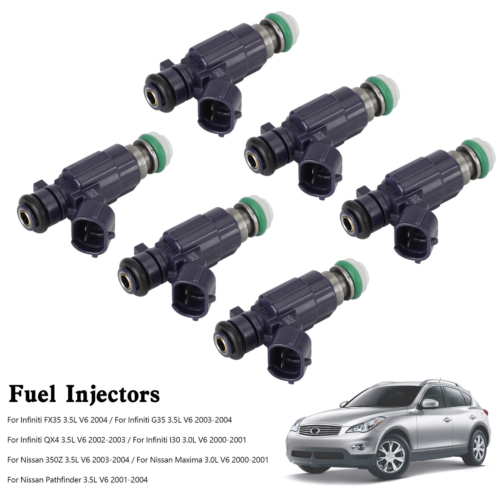 ya 1 8.5.3 6PCS Fuel Injectors FBJC100 for 350Z 2003-04 for Infiniti G35 2003-2004