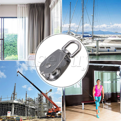 ya 26 12 Pieces Silver M25 Steel Single Sheaved Pulley Block 150kg Loading Capacity
