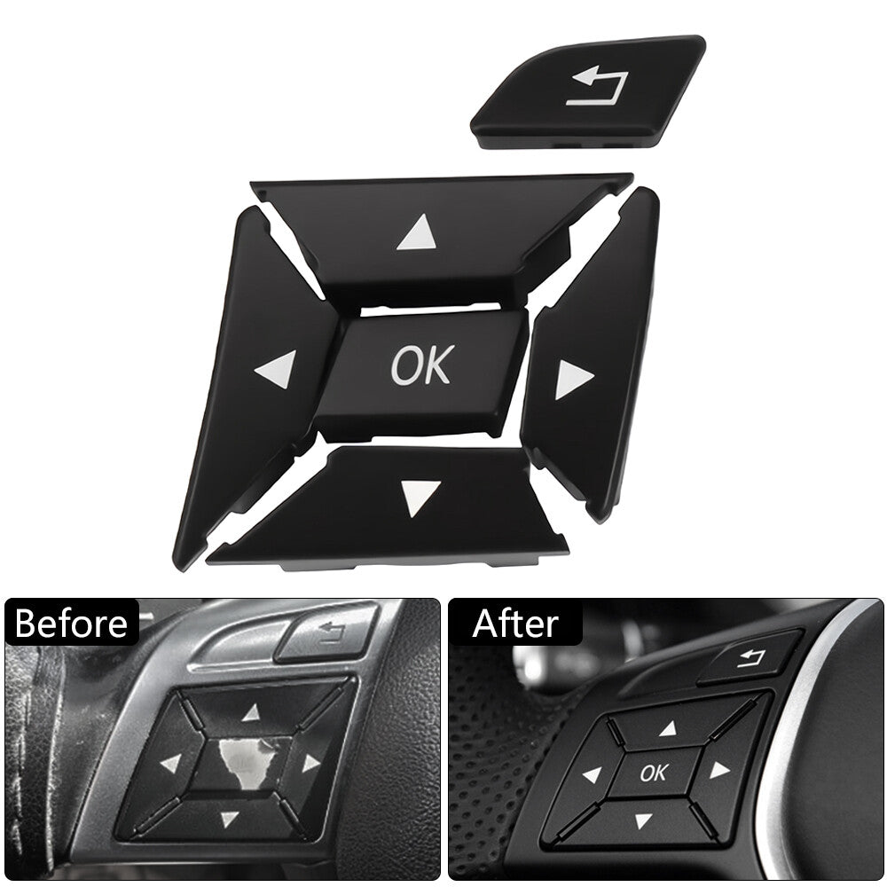 ya 13 Left Steering Wheel Control Menu Button Cover for Mercedes W204 W212 A207 Black