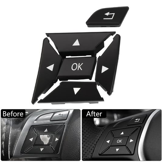 ya 13 Left Steering Wheel Control Menu Button Cover for Mercedes W204 W212 A207 Black