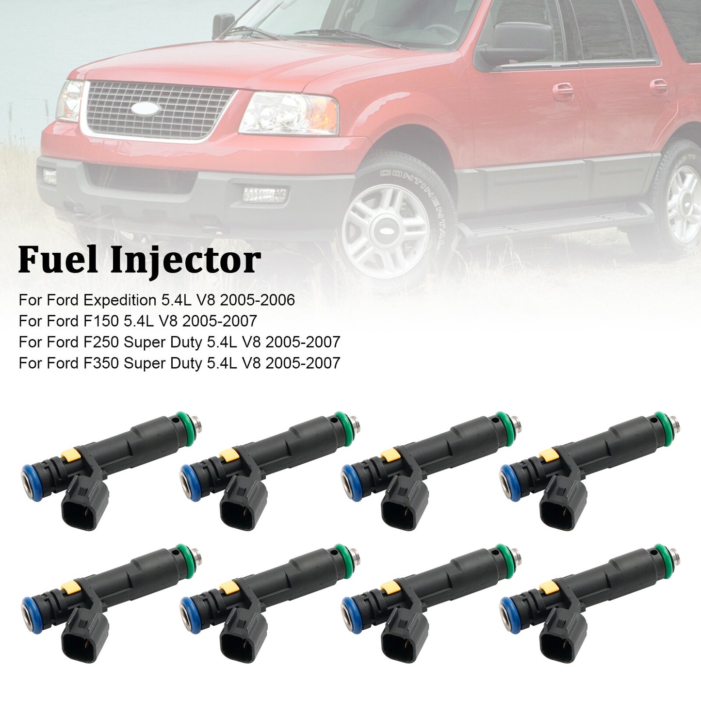 ya 1 8.12 baidi 8PCS Fuel Injector for F150 F250 F350 Expedition Super Duty 2005-2007 5.4L