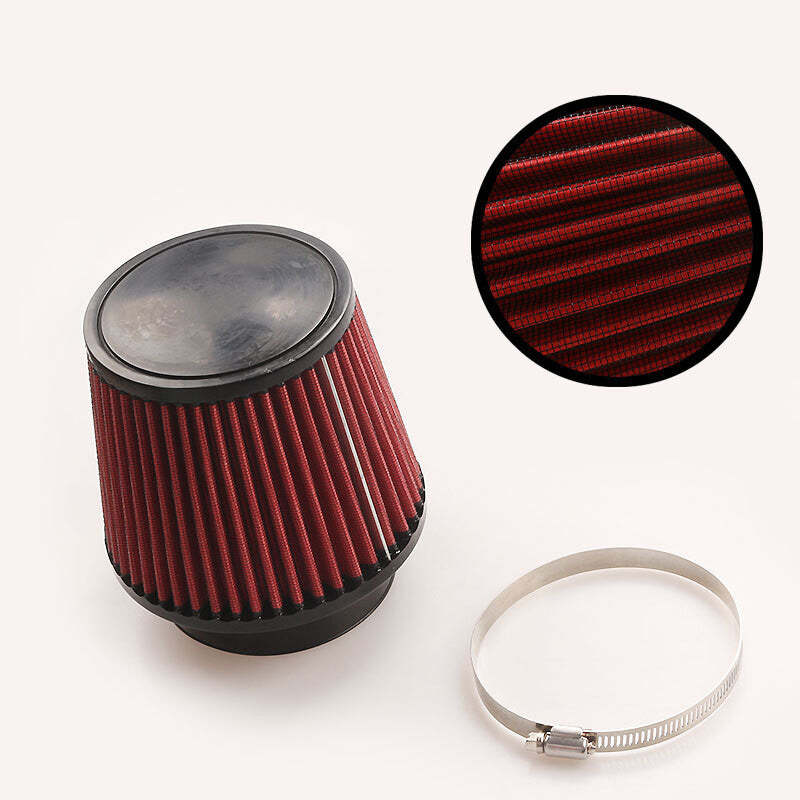 ya 1 8.5.1 76mm 3 High Flow Round Cone Enclosed Cold Air Filter Cleaner 
