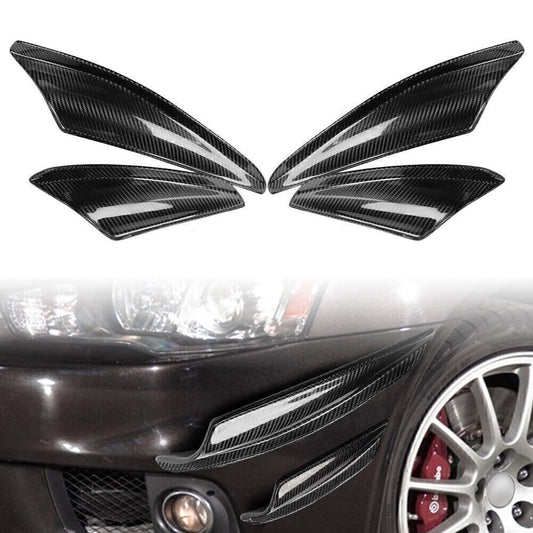 ya 4 6.17 Carbon Fiber Front Canards Fit For 2008-2010 Lancer EVO X 10 Front Bumper 4PCS