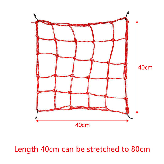 ya 12 5.21 40*40cm Upgraded Reflective Motorcycle Elastic Luggage Cargo Net Strong Red 