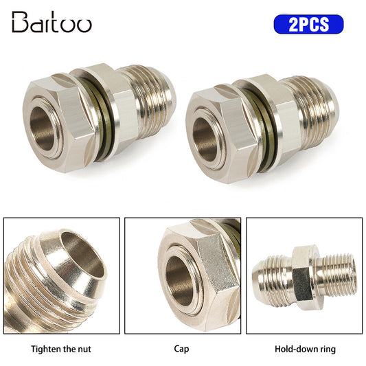 ya 3 6.25.2 2PCS AN10 10AN DIY Turbo Oil Pan / Oil sump Return Drain Adapter Fitting No Weld