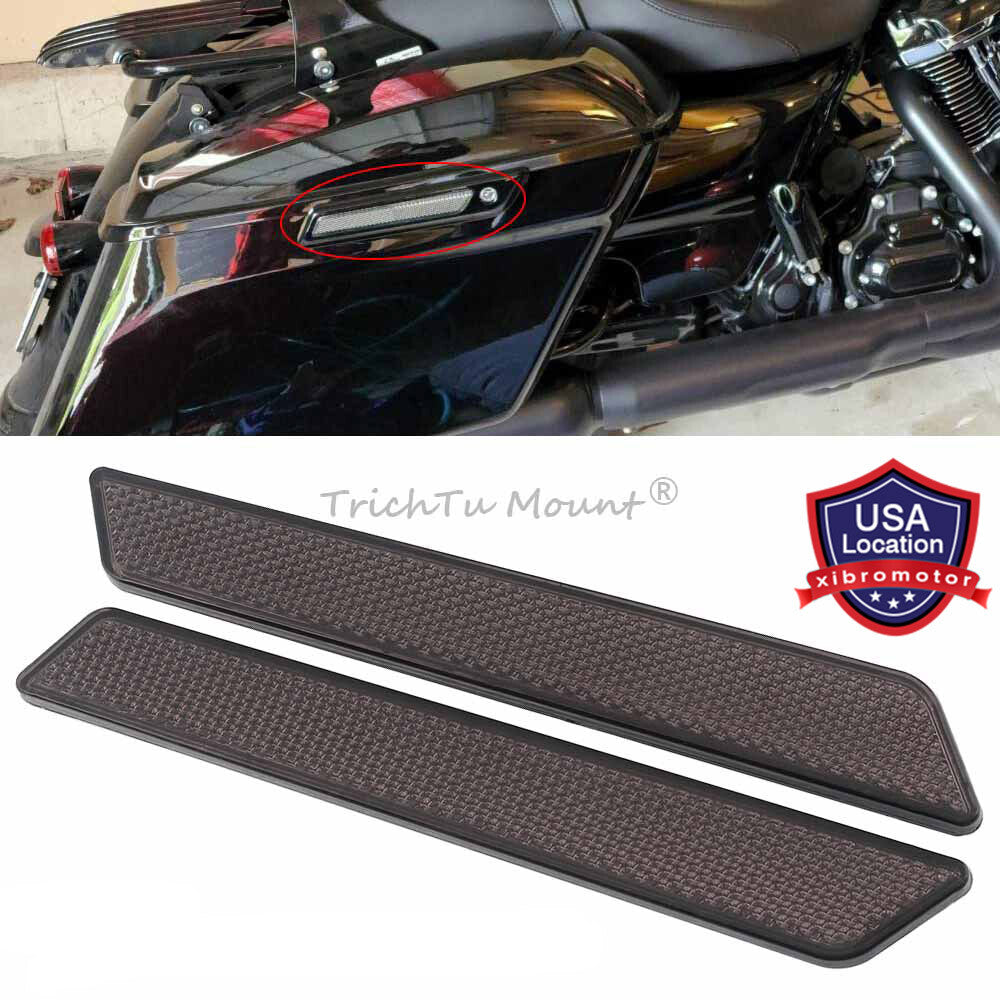 ya 12 5.21 Smoke Saddlebag Latch Cover Reflector for Harley Touring Street Road Glide 14-up