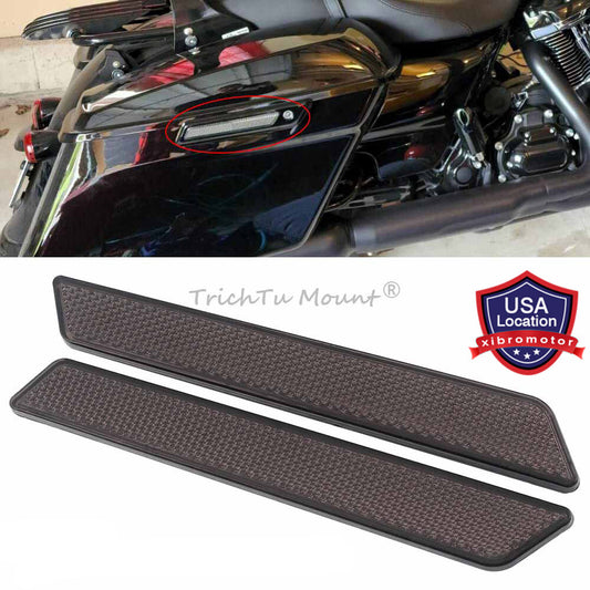 ya 12 5.21 Smoke Saddlebag Latch Cover Reflector for Harley Touring Street Road Glide 14-up
