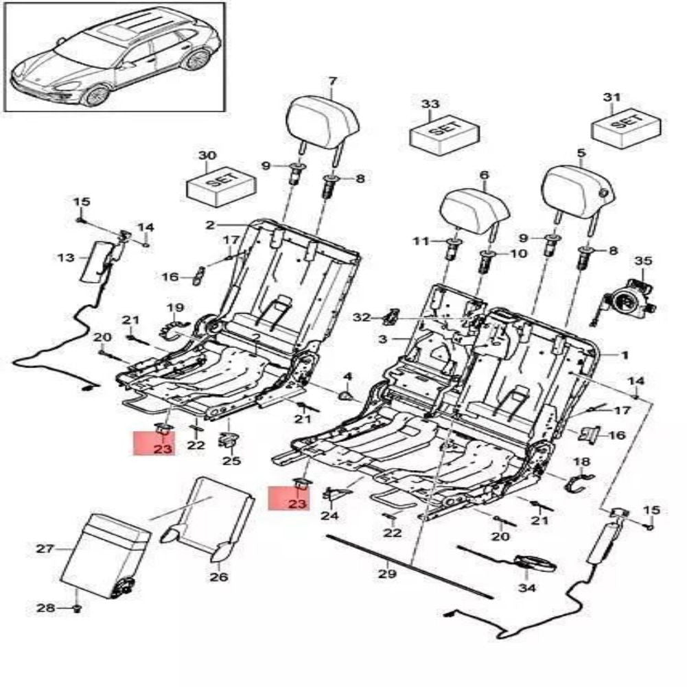 ya 5 8.7 A95852237301 Rear for SEAT Clip for Porsche for Cayenne 92A 2011-2018