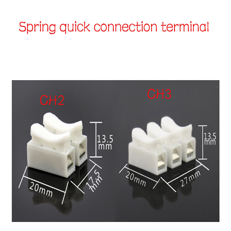 Spring Quick Connect Terminals For Lighting, Electrical And Automotive Circuits
