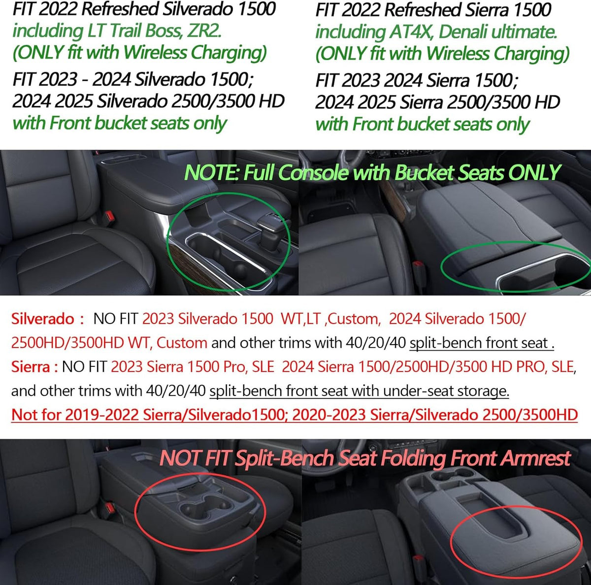 ya 5 8.7 For 2022-2024 for Chevy for Silverado Cab Center Console Storage Box Organizer Accessory