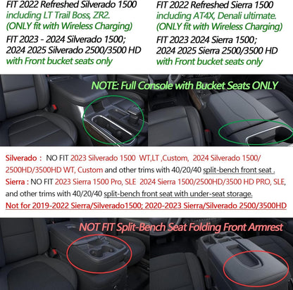 ya 5 8.7 For 2022-2024 for Chevy for Silverado Cab Center Console Storage Box Organizer Accessory