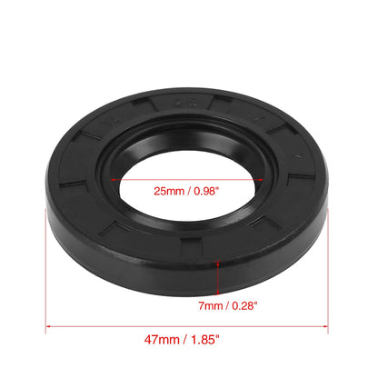 ya 5 8.7 25mm x 47mm x 7mm Rubber Double Lip TC Type Oil Shaft Seal