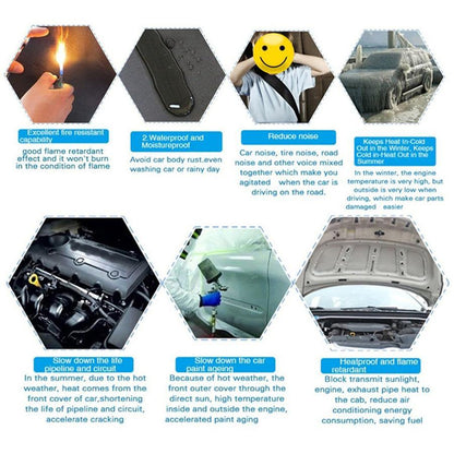 ya 5 8.7 Car Hood Doors Noise Control Insulation Shield Foam Sound Deadener Accessories