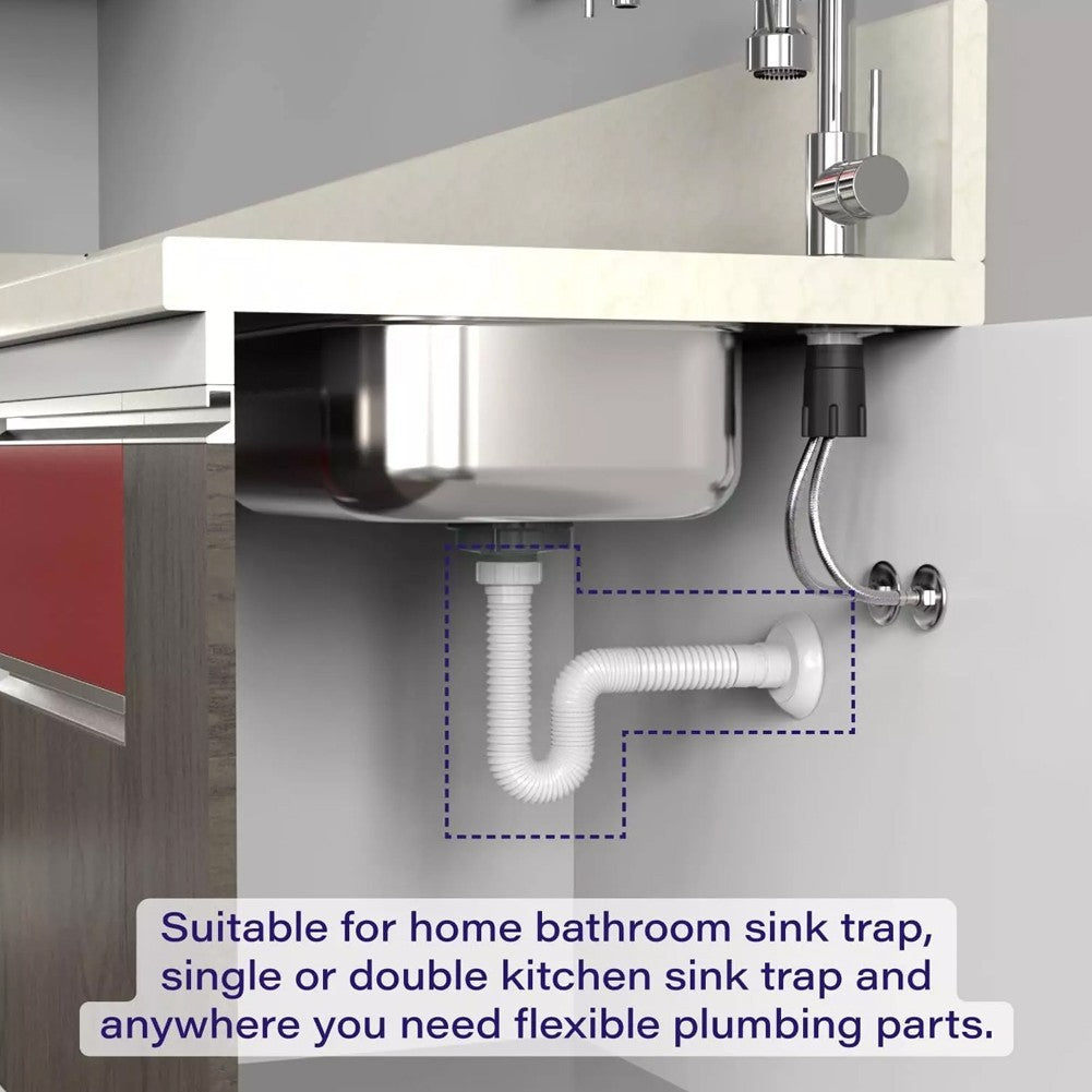 ya 14 Adjustable Sink Drain Pipe Kit with Silicone Sealing Rings and Adapters