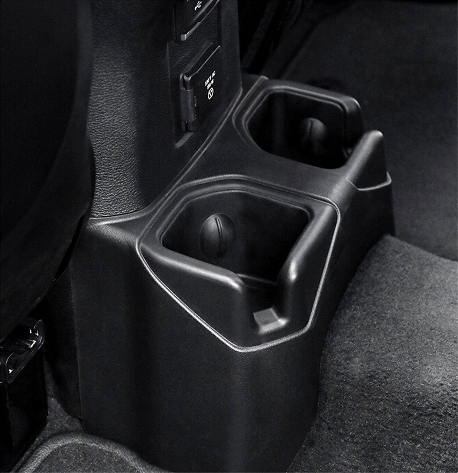 ya 4 6.21 Black Rear Console Cup Holders for 2018-2023 for Jeep for Wrangler JL JLU Gladiator JT