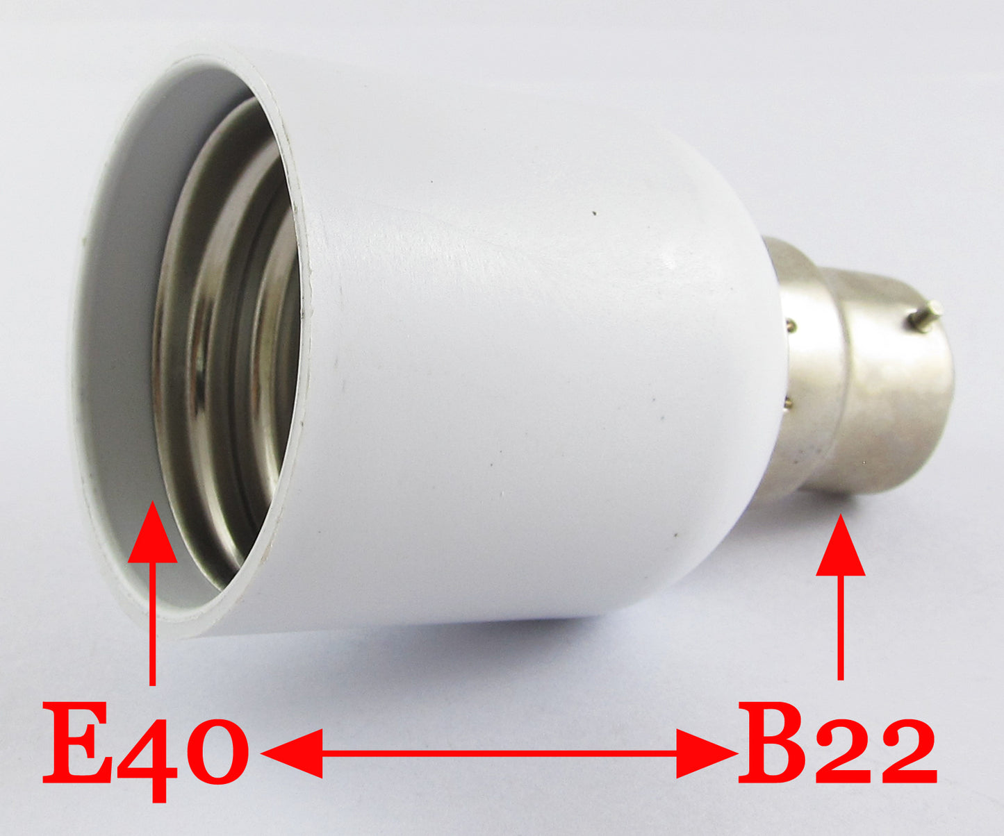 ya 14 1pc B22 Male to E40 Female Socket Base LED Halogen CFL Light Bulb Lamp Adapter