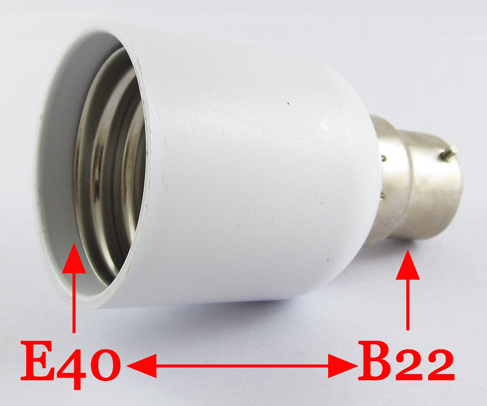 ya 14 1pc B22 Male to E40 Female Socket Base LED Halogen CFL Light Bulb Lamp Adapter