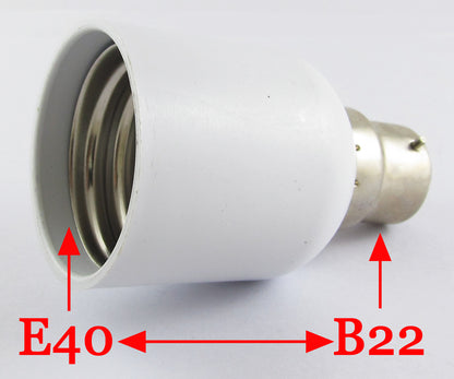 ya 14 1pc B22 Male to E40 Female Socket Base LED Halogen CFL Light Bulb Lamp Adapter