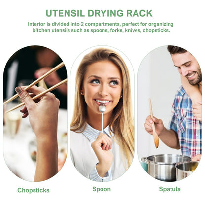 ya 25 Chopstick Drying Rack with Hooks Stainless Steel Hanging Utensil Holder