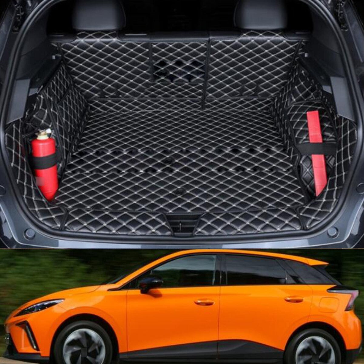 ya 7 6.10.3 Leather Boot Cargo Liner Tray Rear Trunk Floor Mat compatible for MG 4 EV 2022+