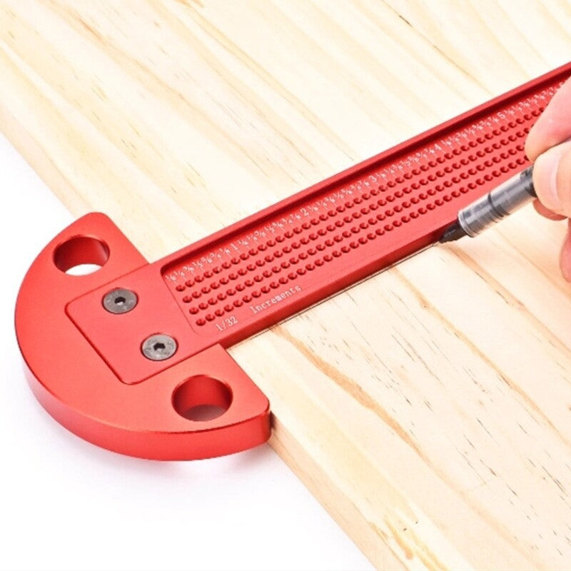 ya 14 Woodworking Scriber T-Shaped Marking T Ruler Aluminum Hole Positioning Gauges