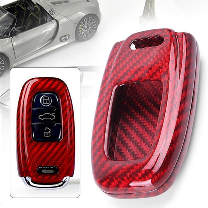 ya 5 8.7 Red Carbon Fiber Remote Key Fob Case Shell Fit for Audi A5 Q5 Q7 R8 S3 S4 S7 S8