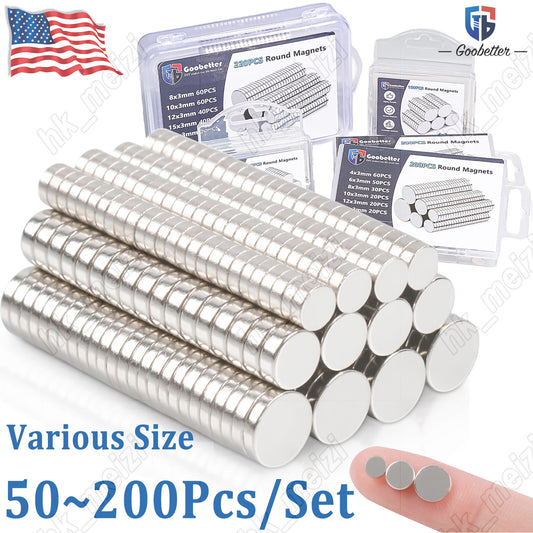 Neodymium Magnets Round Disc N35 Set Tiny/Small/Large Magne for DIY Craft Fridge