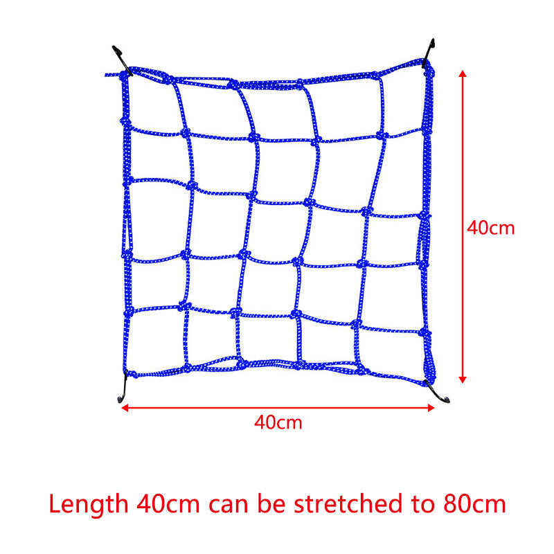 ya 12 5.21 40*40cm Upgraded Reflective Motorcycle Elastic Luggage Cargo Net Strong Blue 