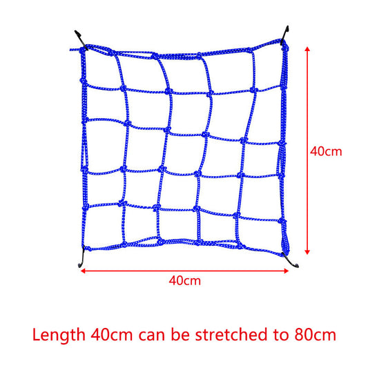 ya 12 5.21 40*40cm Upgraded Reflective Motorcycle Elastic Luggage Cargo Net Strong Blue 