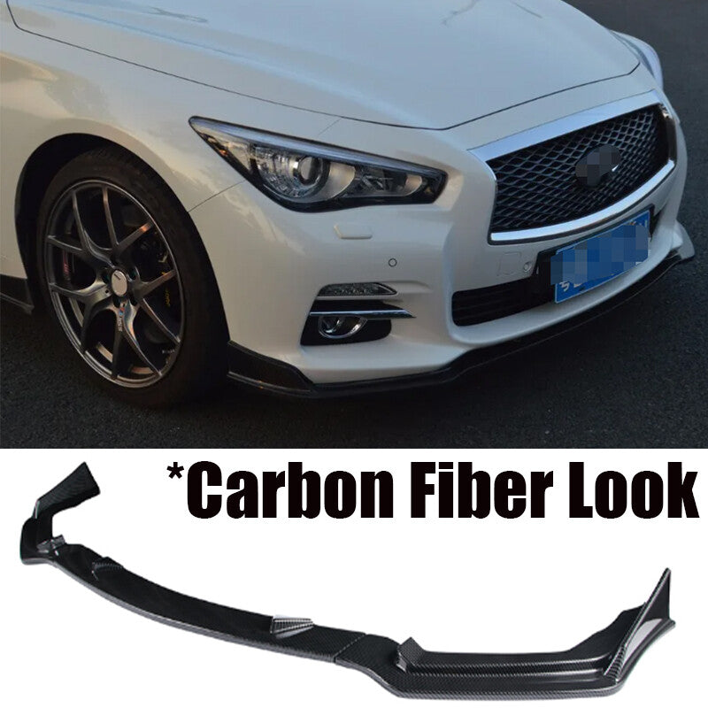 ya 4 6.17 Carbon Fiber Front Bumper Lip Spoiler Splitter for Infiniti Q50 Sport 2014-2017