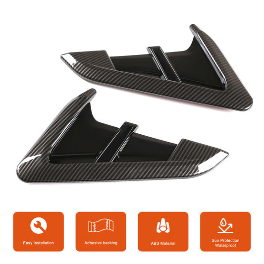 ya 1 8.5.1 Gloss Black Windproof Buffet Deflector Vent Cover Kit for Fiat 500 2010 - 2023