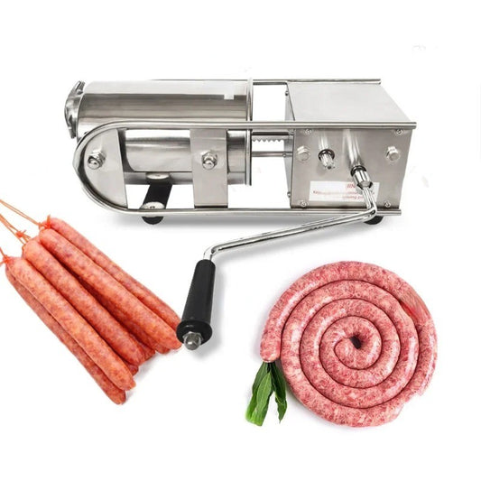 Electric Sausage Stuffer / 3 Liter Stainless Steel Horizontal Sausage Stuffer