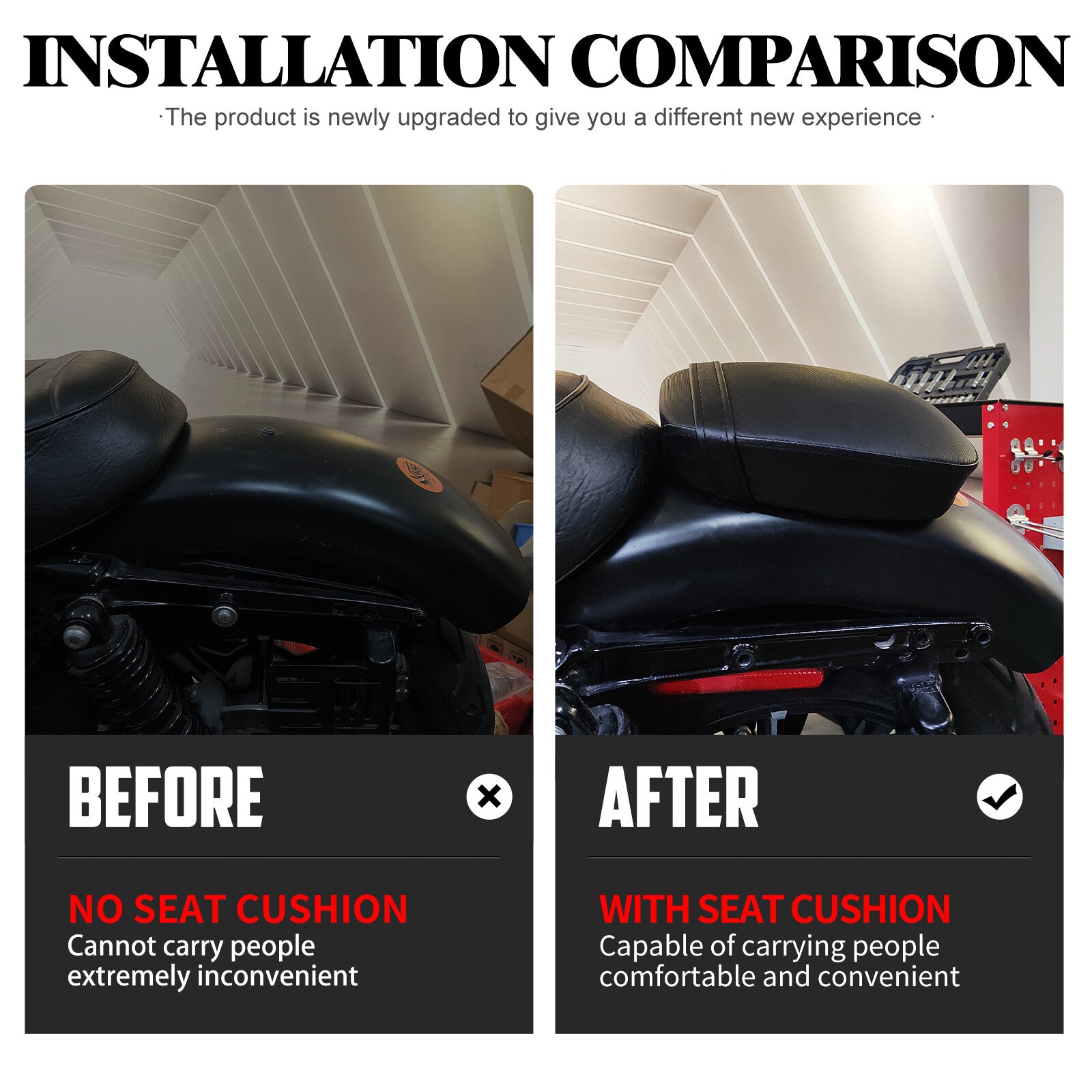 ya 5 8.7 Rear Passenger for SEAT Pillion Pad for Harley Sportster Iron 883 1200 48 72 10-2015