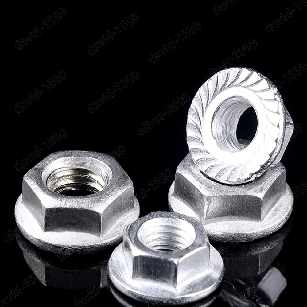 M5 M6 Aluminum Alloy 6061 Hex Flange Nut Serrated Lock Nut Aluminum profile Nuts