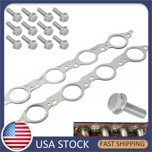 ya 1 7.8 One pair of manifold joint gaskets with bolts suitable for LS MLS LS1 4.8 5.3 5.7 6.0 6.2