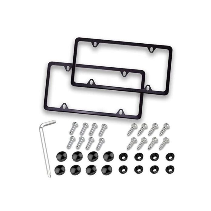 ya 1 8.5.1 2 Piece Automotive Flat License Plate Frame Cover Hood Cap Front Boot Rear Clear for Chrysler 