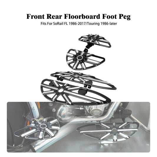 ya 11 6.8 Driver Passenger Black Floorboards for Harley Touring Road Electra Glide 86-2025