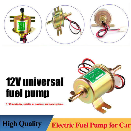 ya 27 7.2 Universal 12V Electric Fuel Pump HEP02A 4-7PSI Inline Low-Pressure Gas/Diesel Fuel Pump
