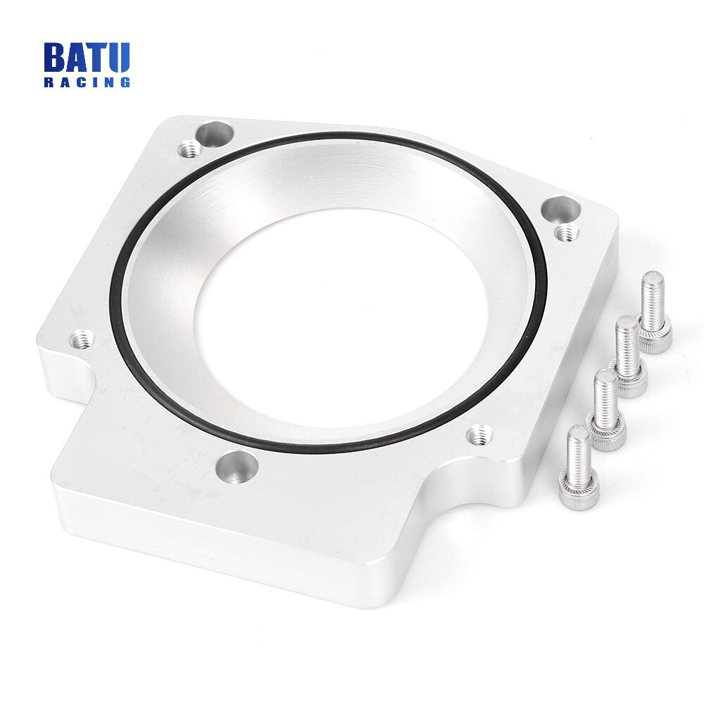 ya 27 7.20 Silver 102mm Intake Manifold Throttle Body Spacer Adapter For LS1 LS2 LS6 LSX