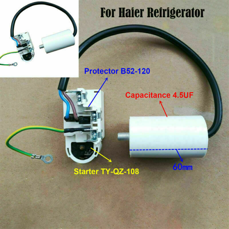 ya 26 Starter+Compressor Relay Protor+Capacitor Replacement for Reigerator