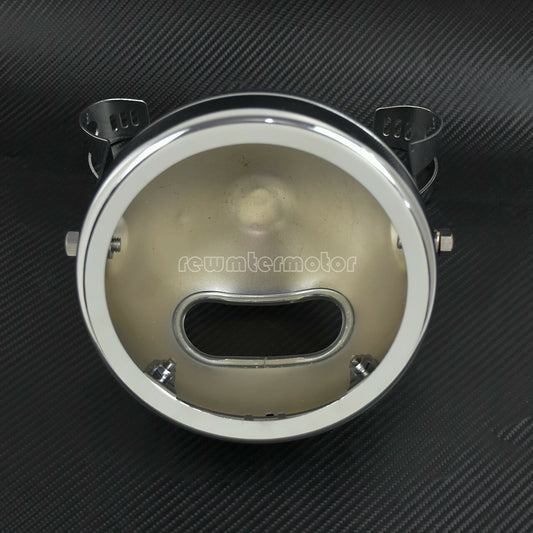 ya 4 6.22 5.75 Chrome Headlight Lamp Shell Bucket Housing Mount Bracket Fit for Harley
