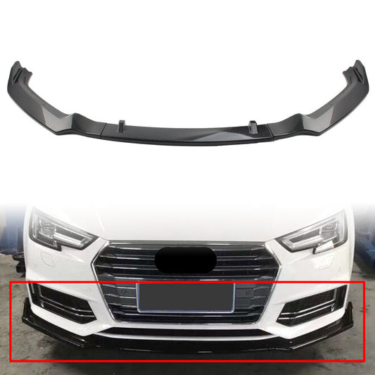 ya 4 6.17 Front Bumper Lips Spoiler Kit Carbon Fiber Fit for Audi A4 2017-2019 Car
