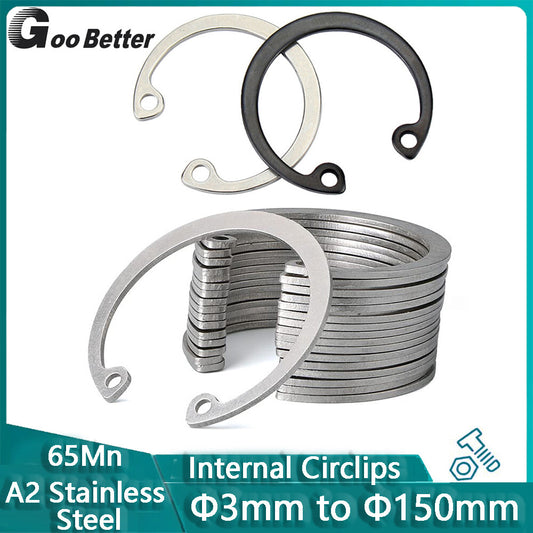 ÆÓ3mm to ÆÓ150mm Internal Circlips Retaining Rings Snap CirClip Black & Silver