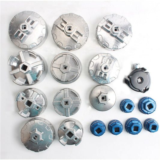 ya 14 19PCS Filter Wrench Oil Grid Wrench Set Oil Filter Cap Wrench Socket Removal Too
