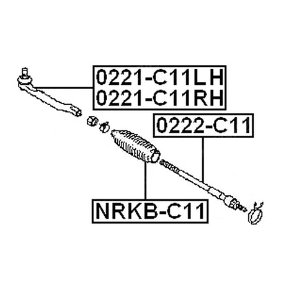 ya 11 10.28 Two-piece front steering tie bar inner layer kit for Tiida C11 Cube Versa 4